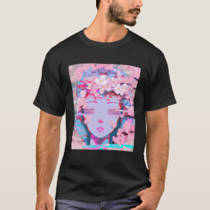 T-shirt Vaporwave Synthwave Retrowave Glitch Fleur de Ceri