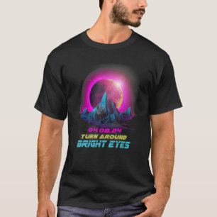 T-shirt Vaporwave Total Solaire Eclipse 2024 Tournez autou