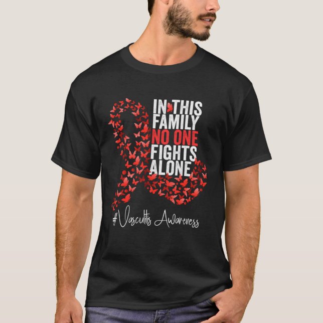 T-shirt Vasculitis Awareness Month Red Ribbon (Devant)