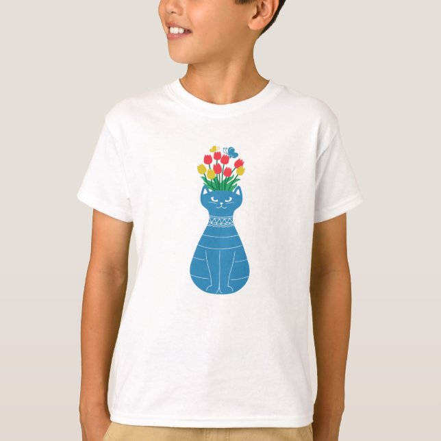 T-shirt Vase à Chat (Devant)