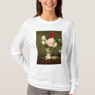 T-shirt Vase à Manet de pivoines sur un petit piédesta