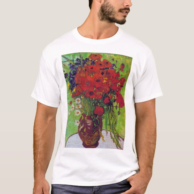 T-shirt Vase avec Cornflowers et Poppies, Van Gogh (Devant)