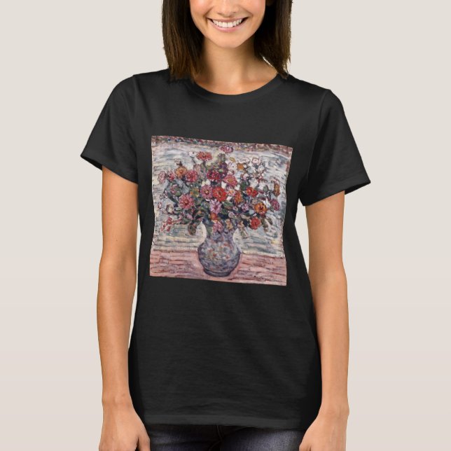 T-shirt Vase de fleurs, Zinnias de Maurice Prendergast (Devant)