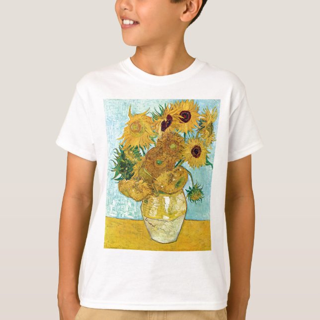 T-shirt vase van Gogh Still Life avec douze tournesols (Devant)