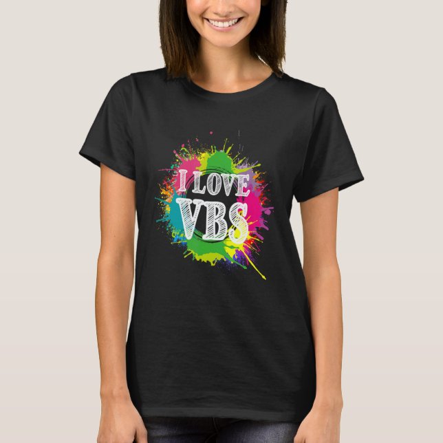 T-shirt Vbs Crew Vacation Bible School Paint Splatter (Devant)