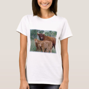 T-shirt Veaux des montagnes gras pelucheux mignons et