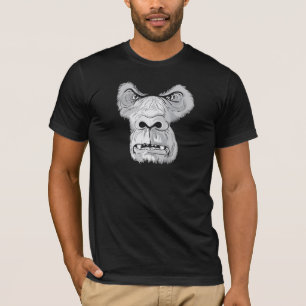T-shirt vecteur de face de gorille