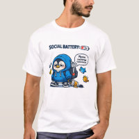 Vecteur de manchot drôle de batterie sociale 1 pou