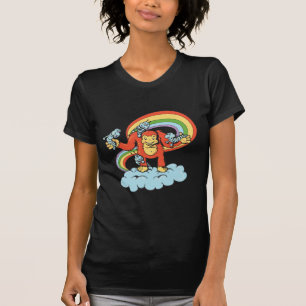 T-shirt vecteur de personnage de dessin animé gorille heur