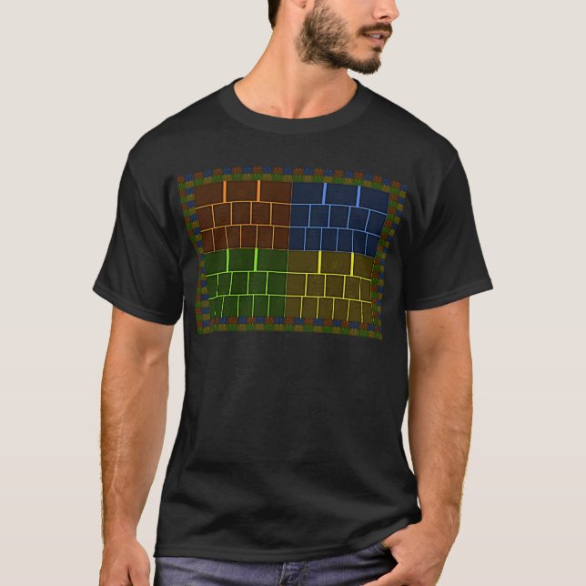 T-shirt Vecteur motif coloré À damiers toile murale (Devant)