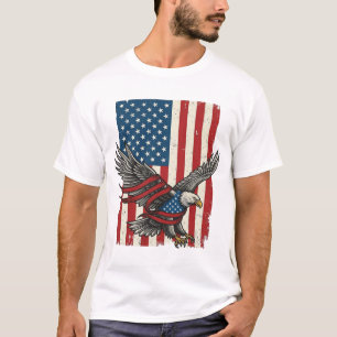 T-shirt Vecteur vintage aigle drapeau conception de chemis