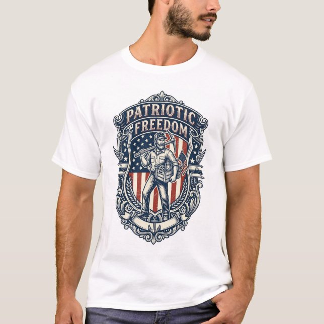 T-shirt vectoriel pour acheteur de marché aux puce (Devant)