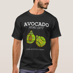 T-shirt Vegan Avocado Prime Coupes Boucher végétarien Vega