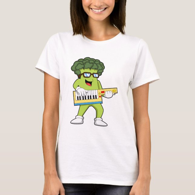 T-shirt Vegan Broccoli at Music with Guitar (Devant)