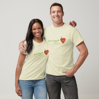 T-shirt Végan cru avec tout mon amour (coeur de pomme roug