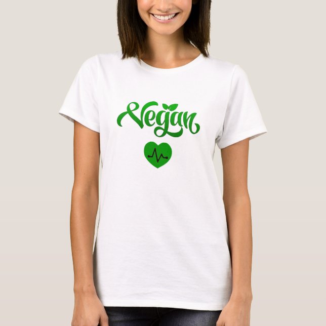 T-shirt Vegan Diet Heart Vie saine et écologique (Devant)