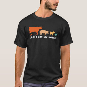 T-shirt Vegan Je ne mange pas mes Homies Funny Vegetarian 