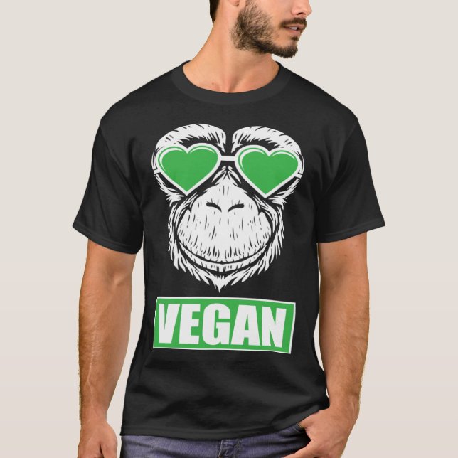 T-shirt Vegan  monkey (Devant)