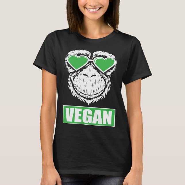 T-shirt Vegan  monkey (Devant)