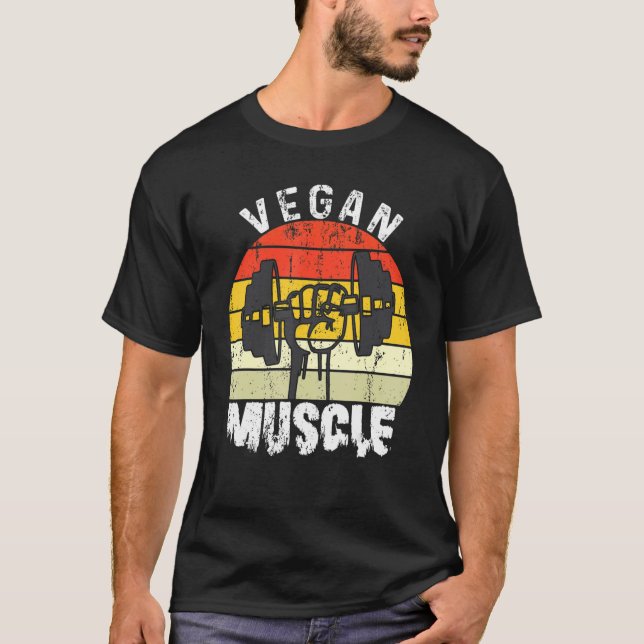T-shirt Vegan Muscle Vegan Power Poids Poids Bodybuilder (Devant)