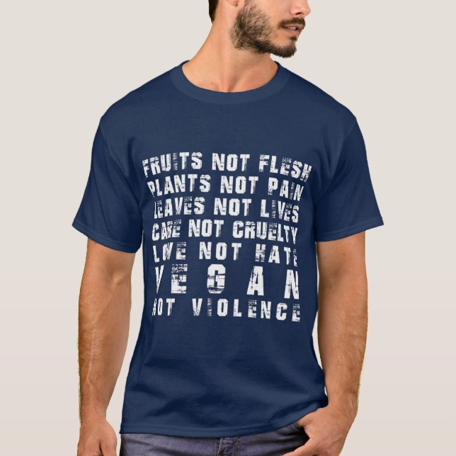 T-shirt Vegan not Violence Activisme végétalien (Devant)
