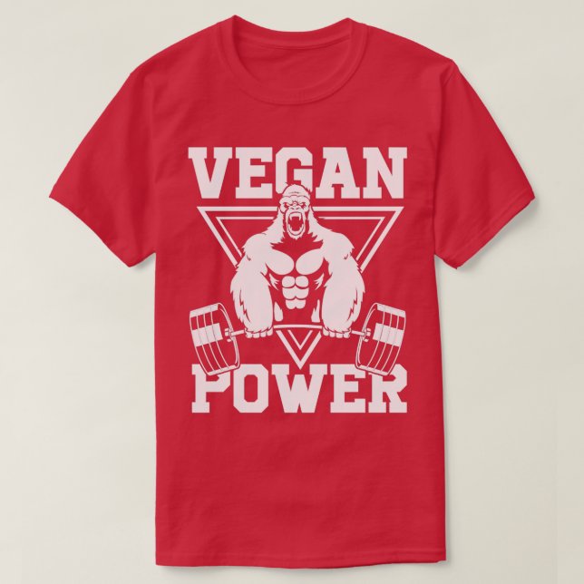 T-shirt Vegan Power Exercice Muscle Gorilla Bodybuilding 2 (Design devant)