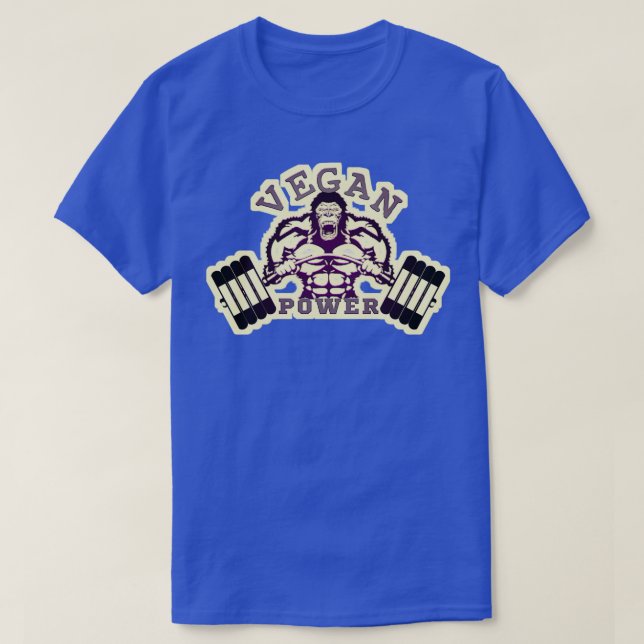 T-shirt Vegan Power Workout Muscle Gorilla Bodybuilding 4 (Design devant)