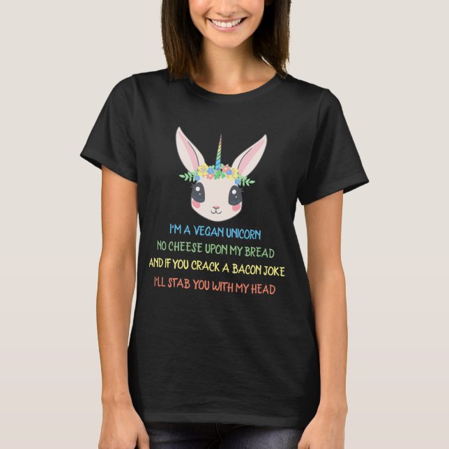 T-shirt Vegan Unicorn | Basé sur le Plante | Activiste (Devant)