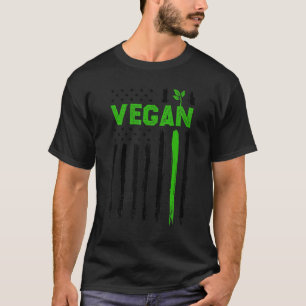 T-shirt Végan USA Drapeau Américain Végétarien Agriculture
