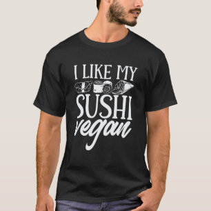 T-shirt Vegan Végétarien J'Aime Mon Sushi Végétalien Di Ja