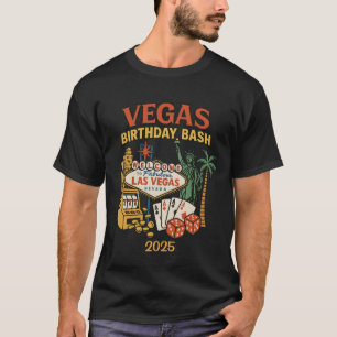 T-shirt Vegas Anniversaire Bash Date personnalisé & Fête