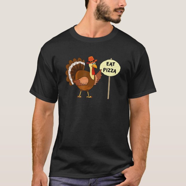 T-shirt Vegas Sauvez Une Turquie Mange Pizza Thanksgiving (Devant)