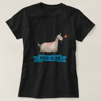 T-shirt Végétal Fier Cute Chèvre Avec Illustration Fleur A