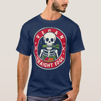 T-shirt Végétan bord droit drôle Skeleton 90s Ventilateur