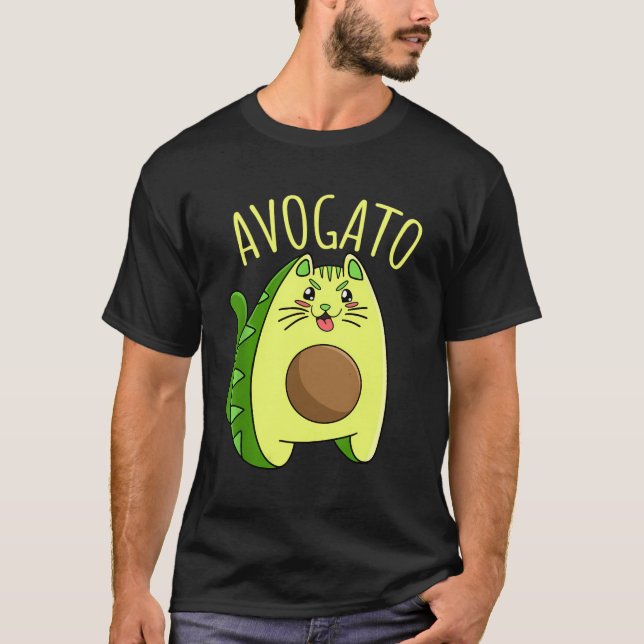 T-shirt Végétarien Chat de Avocado Avogato Chat Owne (Devant)