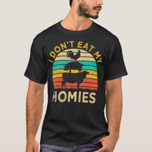 T-shirt Végétarien Je ne mange pas Mes Homies Drôle Vegan 