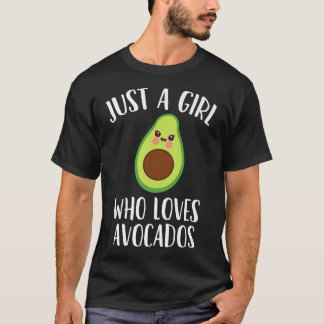 T-shirt Végétarien Vegan Avocado Juste Une Fille Qui Aime