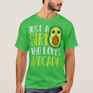 T-shirt Végétarien Vegan Avocado Juste Une Fille Qui Aime 