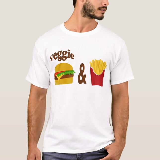 T-shirt Veggie Burger et Fries (Devant)