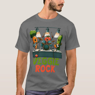 T-shirt Veggie Rocks Concert Band Performance retro