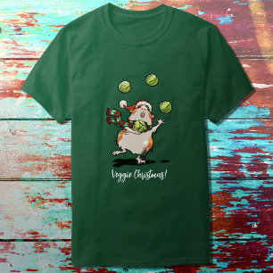 T-shirt Véguin Noël ! Guinéen Pig En Jonglage Des Germes