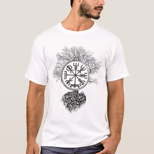 T-shirt Vegvisir et arbre de la vie - Yggdrasil (Devant)