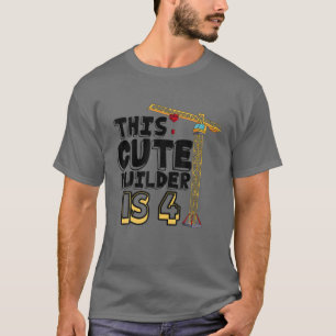 T-shirt Véhicule De Construction cool 4E Anniversaire 4 An