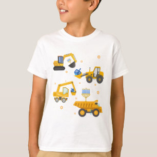 T-shirt Véhicule de construction pour garçons Hanukkah Enf