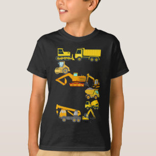 T-shirt Véhicules De Construction Camions Pour 5 Cinq Ans