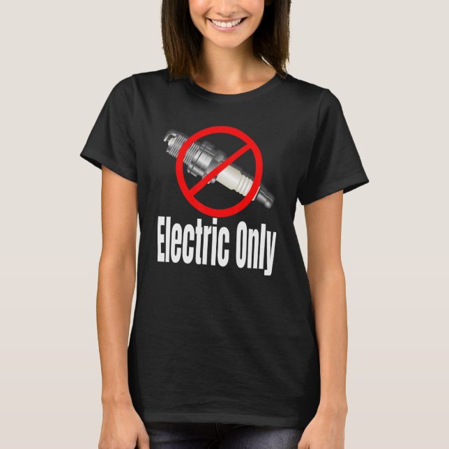 T-shirt Véhicules électriques avec bougie d'allumage barré (Devant)