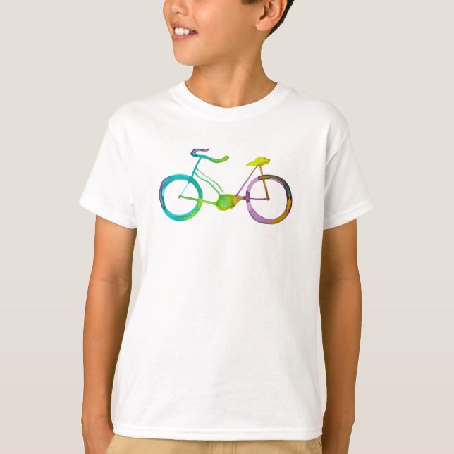 T-shirt Vélo aquarelle (Devant)