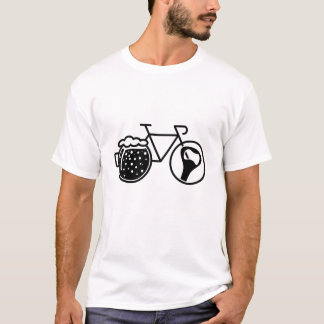 T-shirt Vélo avec verre de bière. Icône d'ouverture de bou