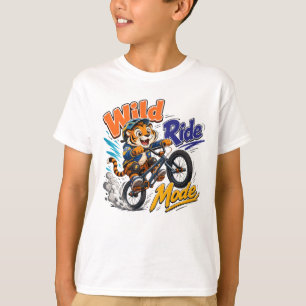 T-shirt Vélo BMX Tigre Graphisme de Randonnée Sauvage