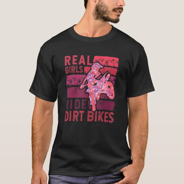 T-shirt Vélo cool Dirt Pour Femmes Filles Motocross Biker  (Devant)